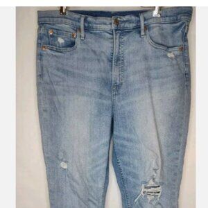 Gap Denim Size 33 16r Womens Jeans Cigarette High Rise Light Wash Denim Color